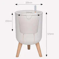new automatic self watering flower pot with water level for home indoor outdoor garden flower pot with wooden bracket home decor