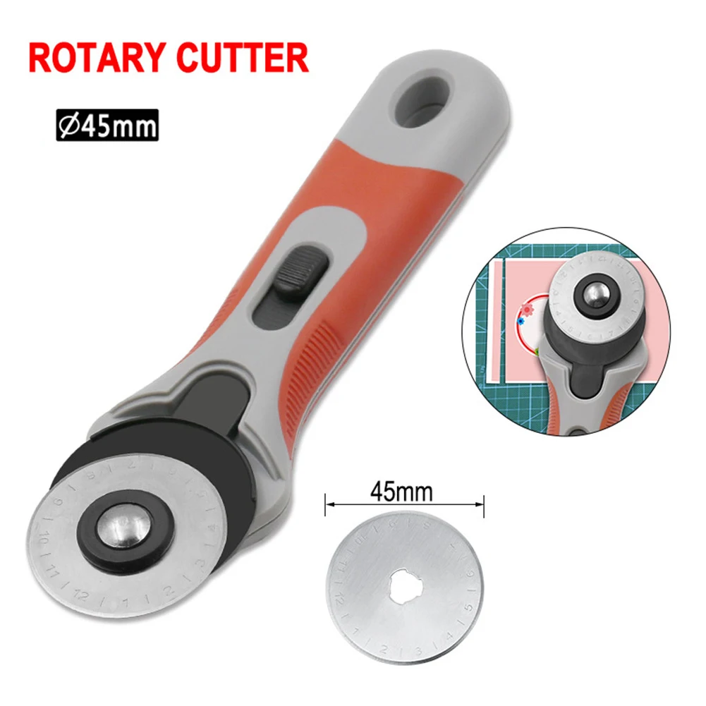 

45mm Rotary Cutter Leather Cutting Tool Leather Craft Fabric Circular Blade Knife DIY Patchwork Sewing Quilting Rotary Cutter