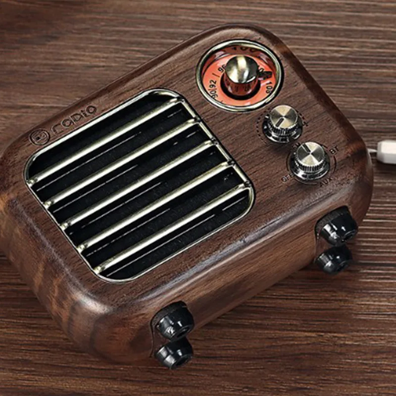 Ретро Радио винтажный Bluetooth динамик-Вишня Деревянный fm-радио с 4 2 соединение
