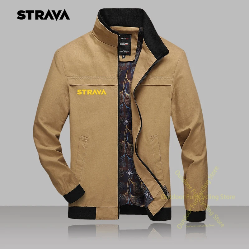 

Куртка Strava мужская с воротником-стойкой, теплая водонепроницаемая ветрозащитная одежда для велоспорта, Осень-зима 2021