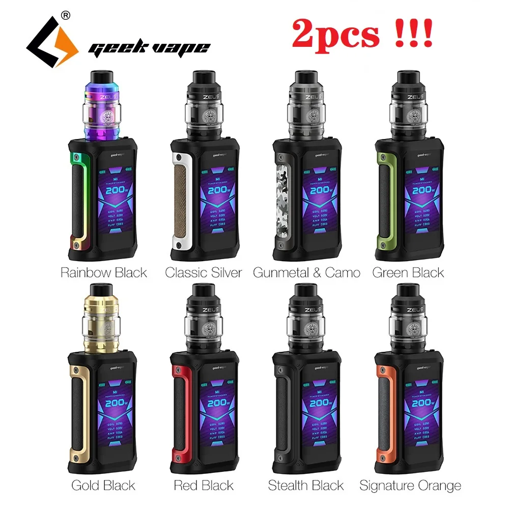 2 шт.! Набор электронных сигарет Geekvape Aegis X 200 Вт с 2,4 oled-экраном и набором микросхем AS 2,0, набор модов от двух аккумуляторов 18650 и Aegis Solo
