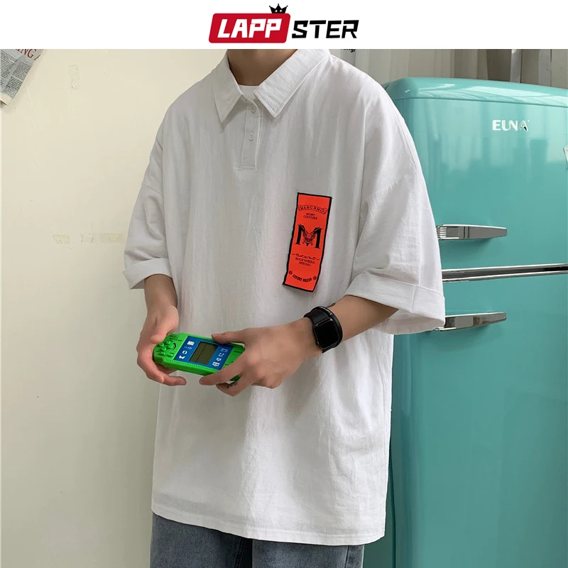 LAPPSTER Мужская негабаритная Японская уличная одежда футболки с отверстиями 2019