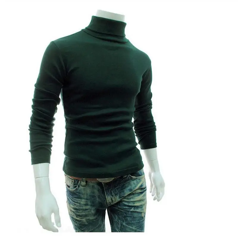 2022 New Autumn Winter Men'S Sweater Men'S Turtleneck Solid Color Casual Sweater Men's Slim Fit Brand Knitted Pullovers