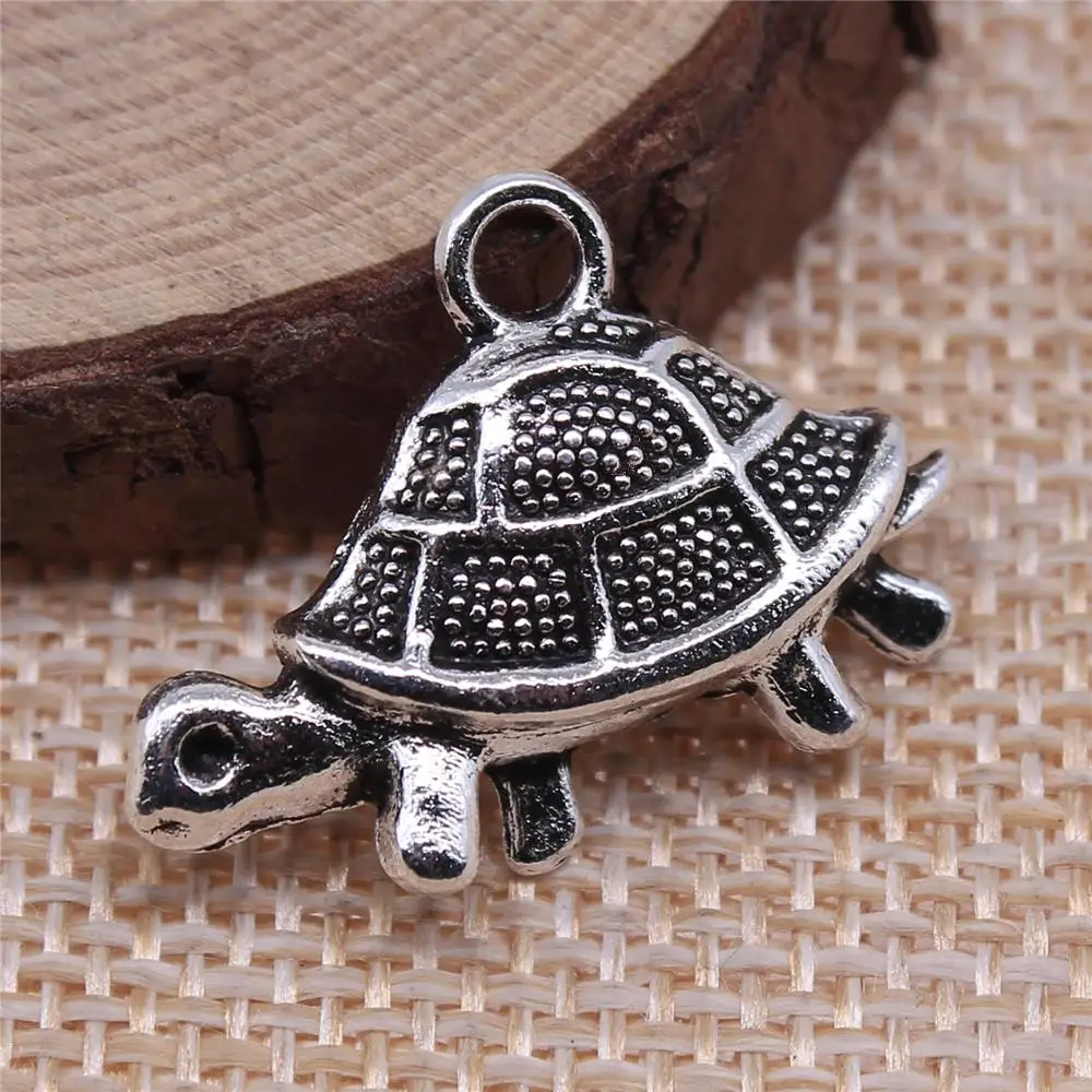 

10Pcs 27x19mm Antique Silver Color Tortoise Charms For DIY Bracelet Necklace Jewelry Making