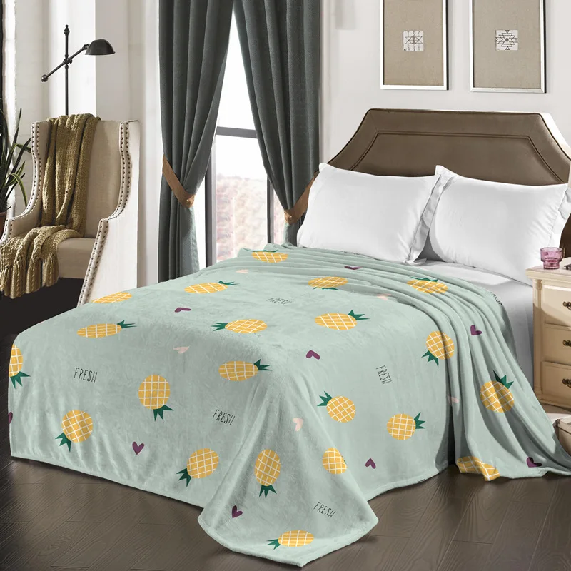 

Claroom Cartoon Style Flannel Household Blanket Spring and Autumn Nap Sofa Throw Blanket Cute Blanket EC79#
