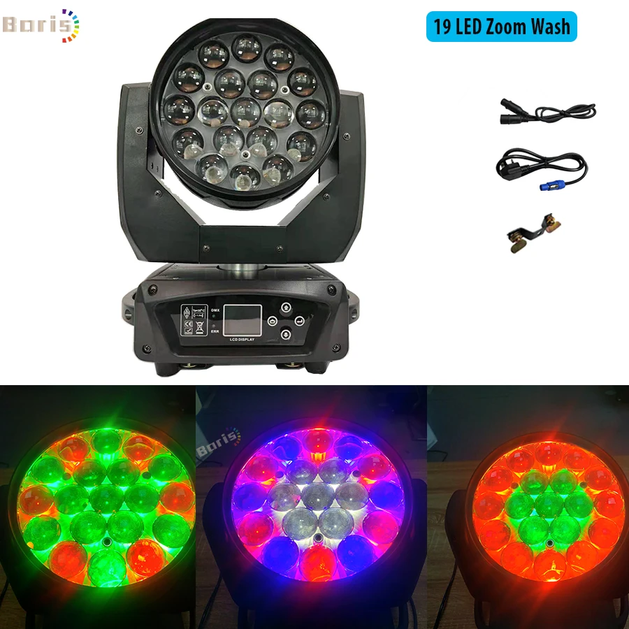 Dmx512 19X15W светодиодный Wash Zoom Rgbw Moving головной светильник сценический Точечный для Dj