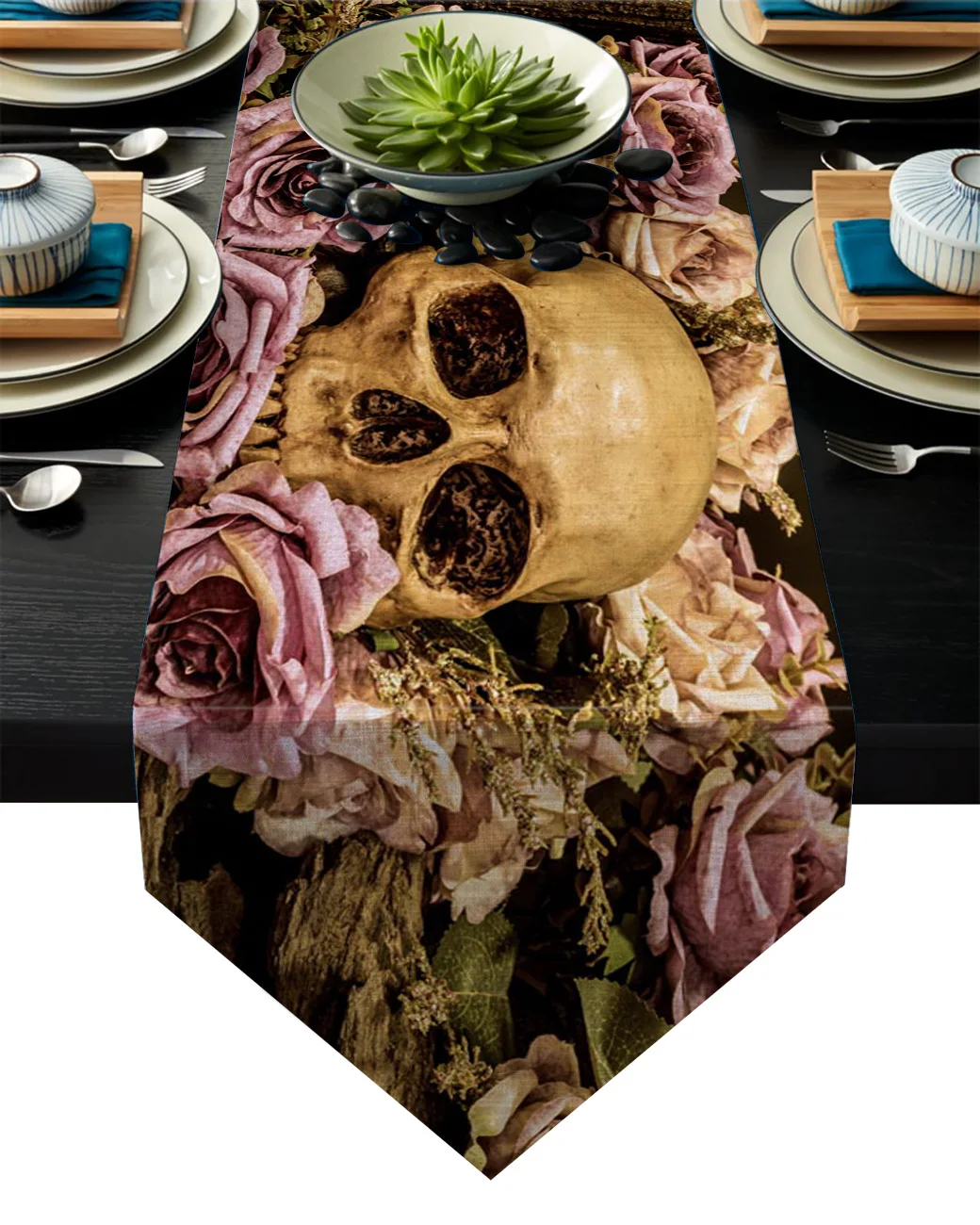 Настольные Дорожки с черепом в стиле ретро | Дом и сад