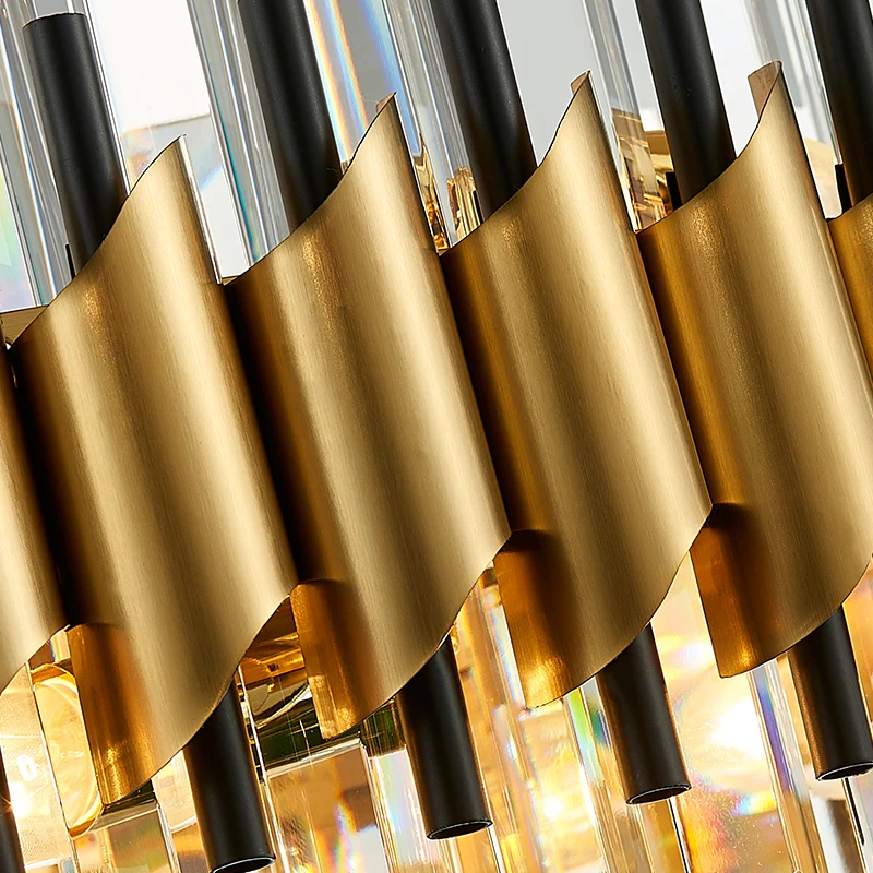 

Luxury Crystal Chandelier LED Postmodern Stainless Steel Crystal Gold Chandeliers Indoor Living Room Lighting Lamp For Foyer