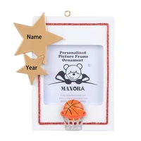 personalized sport frame christmas tree ornament photos generic picture display basketball high school team photo memory gift