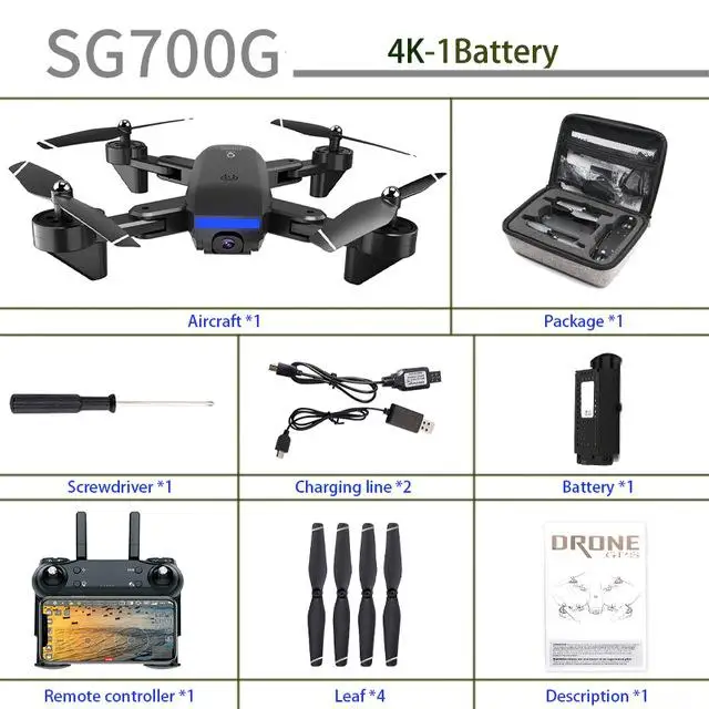 LeadingStar Gps Дрон с 4k Hd регулируемой камерой Широкий угол 5g Wifi Fpv Rc Квадрокоптер