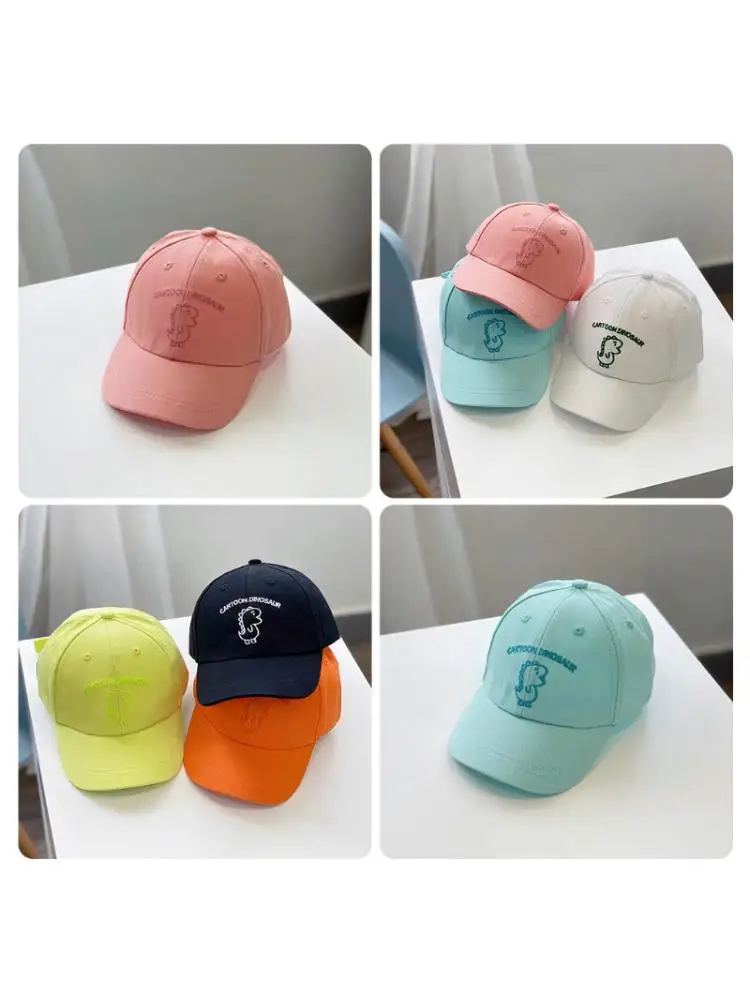 

Infant Baby Sunscreen Cotton Baseball Cap Cartoon Dinosaur Embroidery Dad Hat