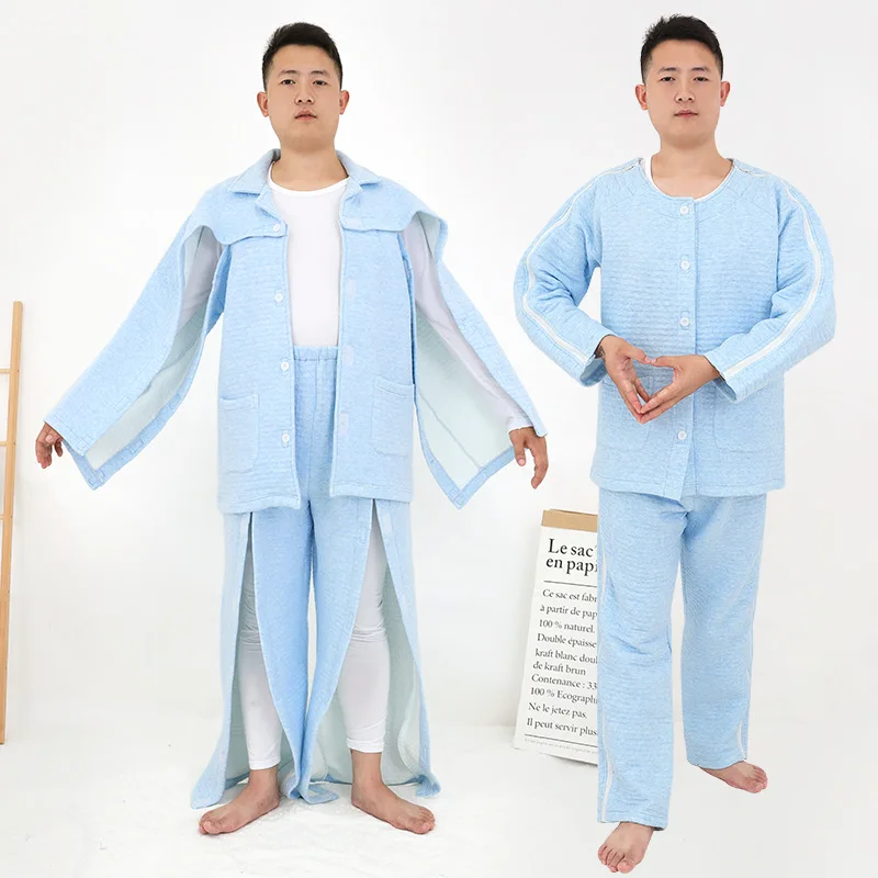 Zipper/Velcro Hospital Surgical Gown For Patients Convenient To Wear And Take Off To Fracture Rehabilitation Long-Term Bed Rest