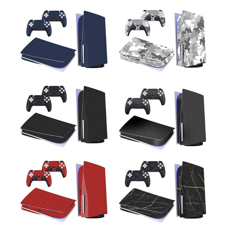 Защитная Наклейка PS5 Disc Edition для игровой консоли Playstation5 и 2 контроллера аксессуары