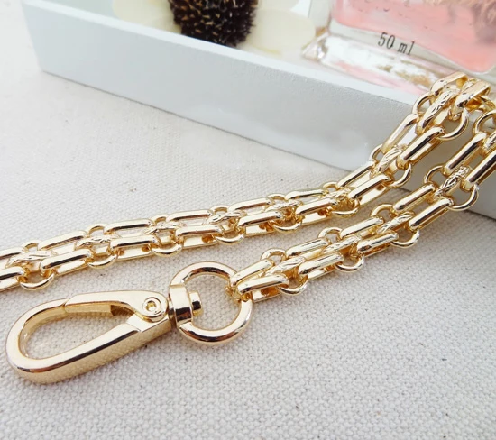 Gold DIY 40 см-160 см золото, серебро, черный пистолет, бронза 12 мм металлическая сменная цепь сумка на ремне для сумок, ручки для кошельков - Цвет: Gold