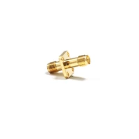 1pc sma female switch jack rf coax adapter convertor 4 hole panel mount flange long type goldplated new wholesale