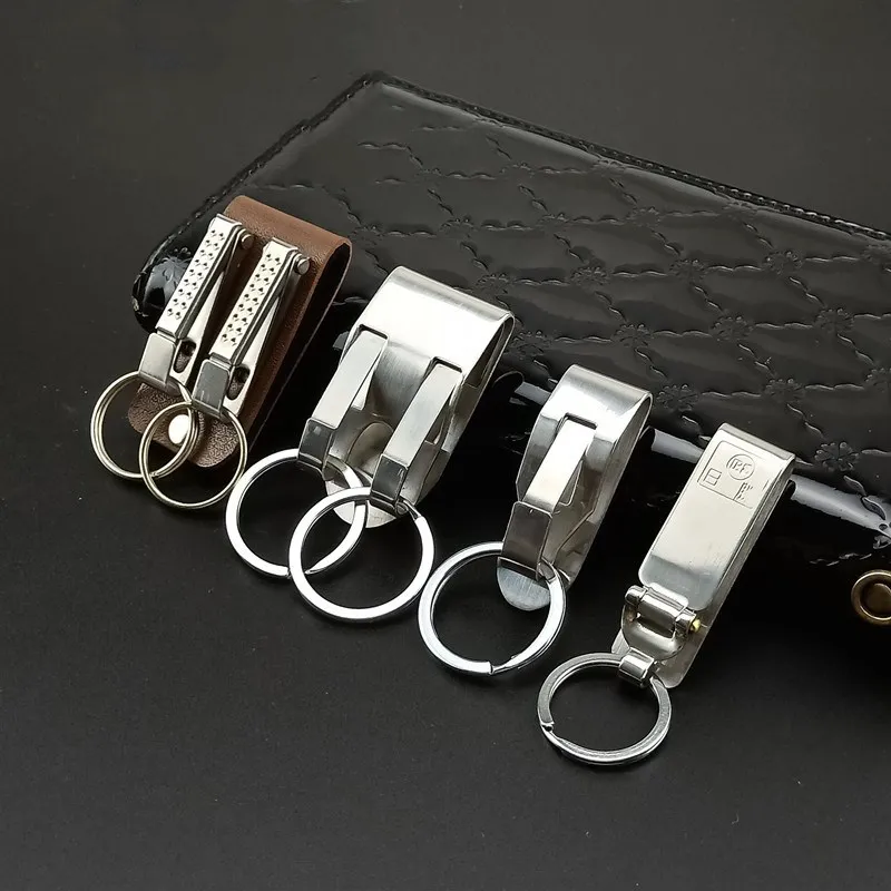 

1Pc Stainless Steel Keyring Security Clip On Heavy Duty Belt Key Clip Belt Keychain Key Accessories