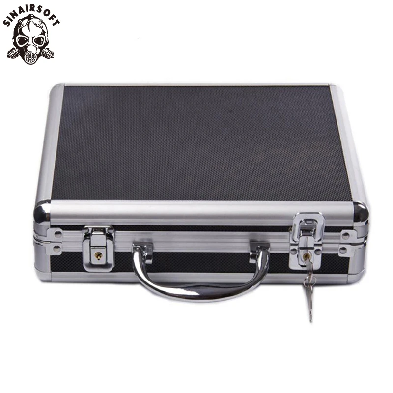 

IPSC Portable Aluminum Alloy Tactical Pistol Gun Case Padded Foam Sponge Lining For Hunting Airsoft Glock Tool Toolbox Suitcase