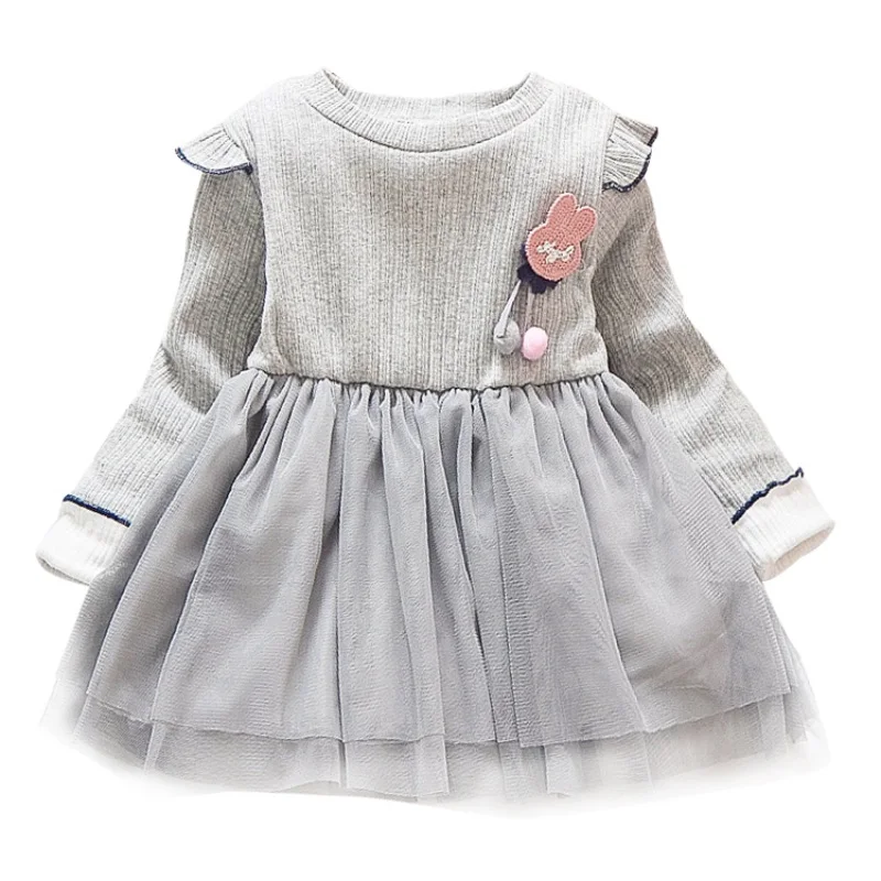 Повседневное платье для девочек на весну и осень детские платья из мягкого