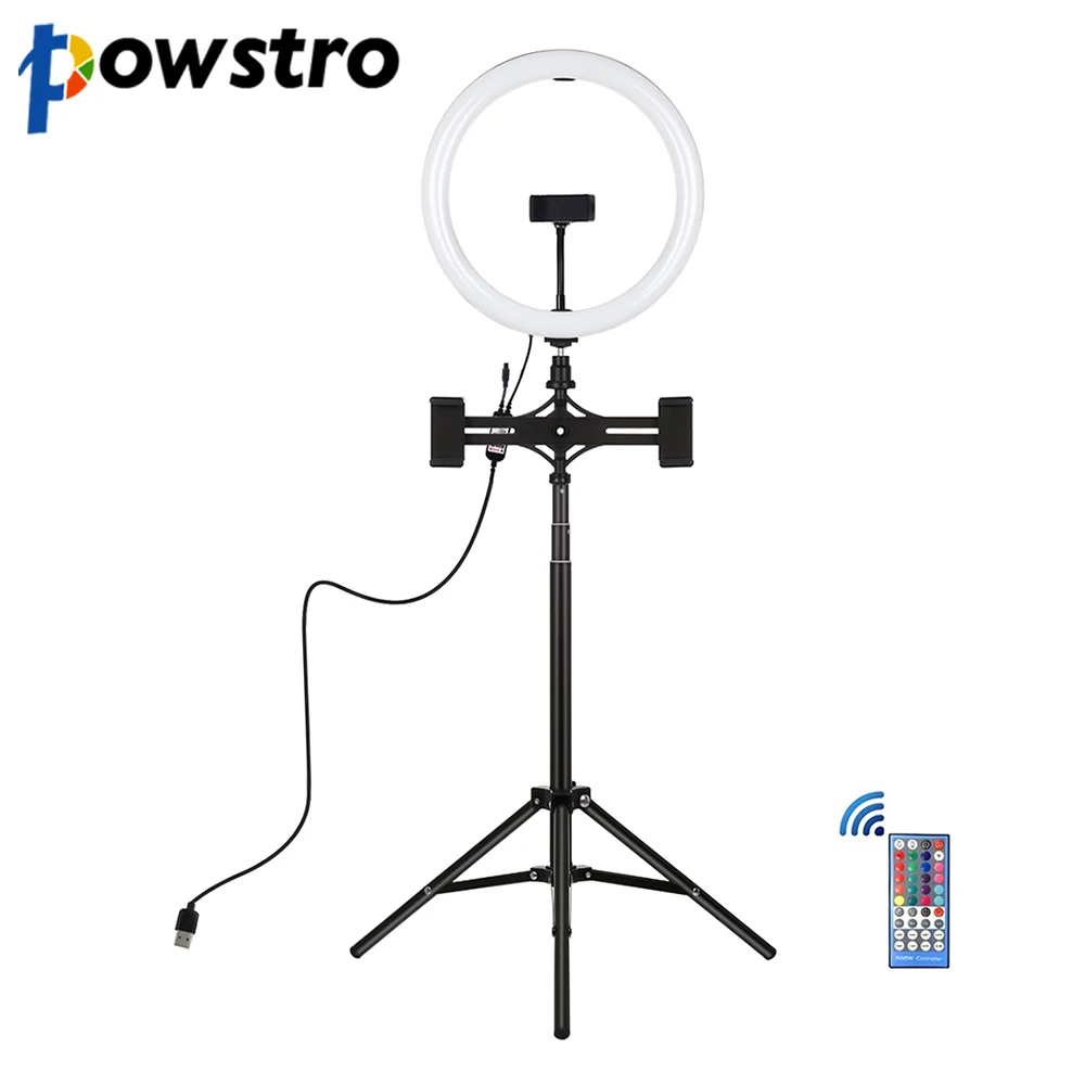 

PKT3077B Led видео кольцевой светильник штатив-Трипод стойка держатель телефона селфи кольцо светильник для Youtube мобильного телефона в реальном ...