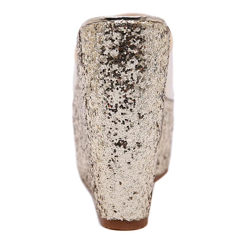 Женские летние сандалии на толстом каблуке 13 см Повседневные Удобные из флока с