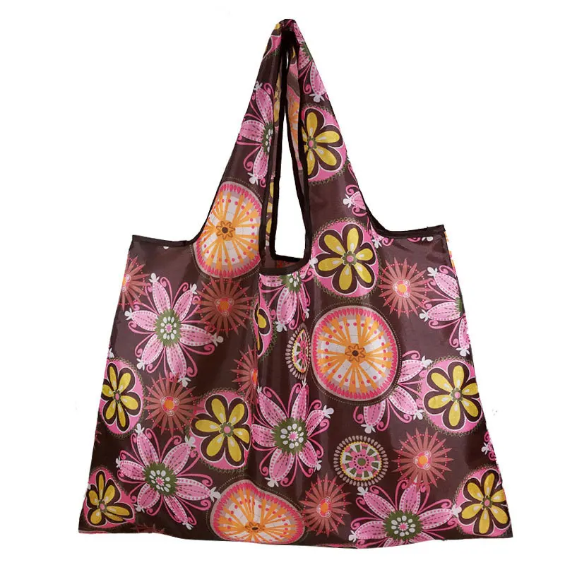 

Foldable Shopping Bags Eco Portable Shoulder Handbag Polyester Travel Tote Cartoon Animal Reusable Large Size Grocery Pouch