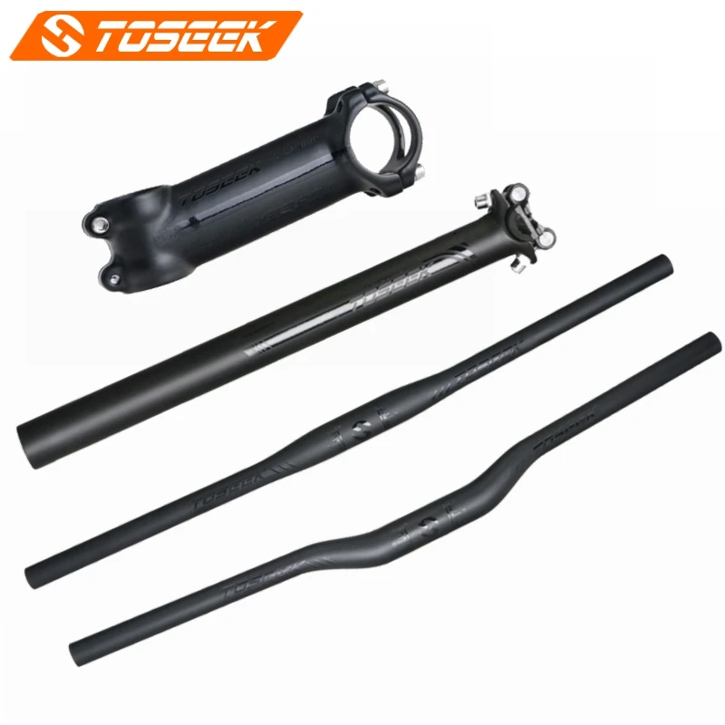 

Matte Black Carbon Bicycles Handlebar Seatpost Stem (Aluminum alloy) Mountain Bikes Parts For Cycling MTB Handlebar Sets