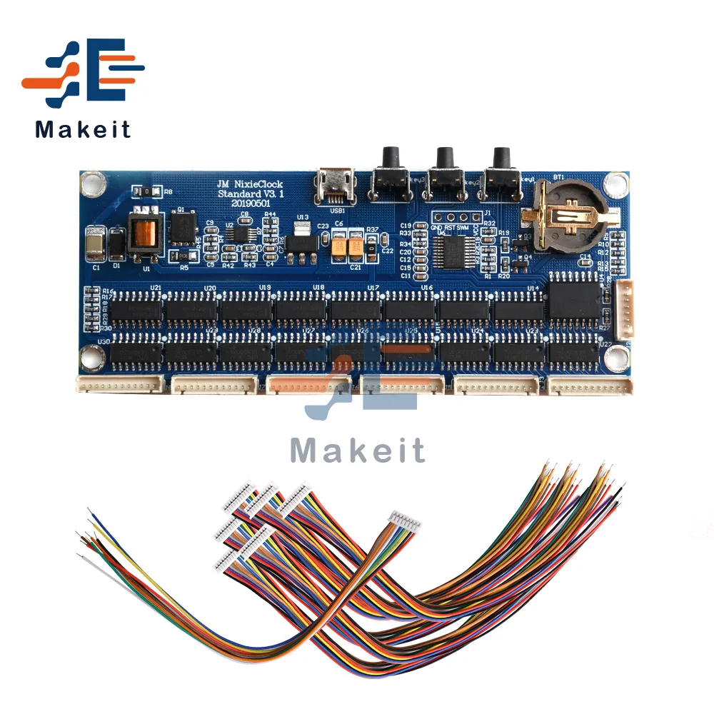 Светящаяся трубка Micro USB 5 в 1 а IN14 QS30 IN12, Ретро цифровой светодиодный модуль часов, Nixie трубка, печатная плата без трубки