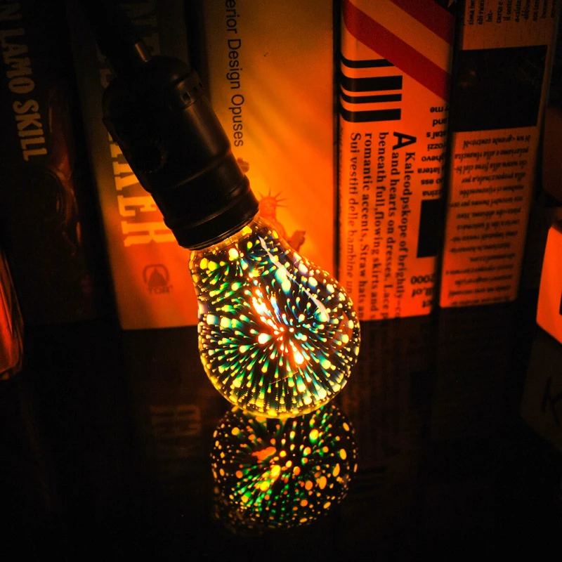 

colorful Led light bulb 3D decoration bulb fireworks heart bottle E27 holiday lights novelty Christmas lamp festive accessories