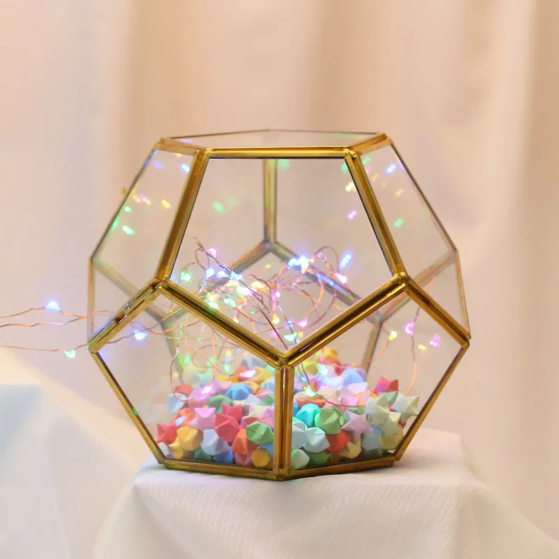 Прозрачная стеклянная коробка геометрической формы контейнер для хранения