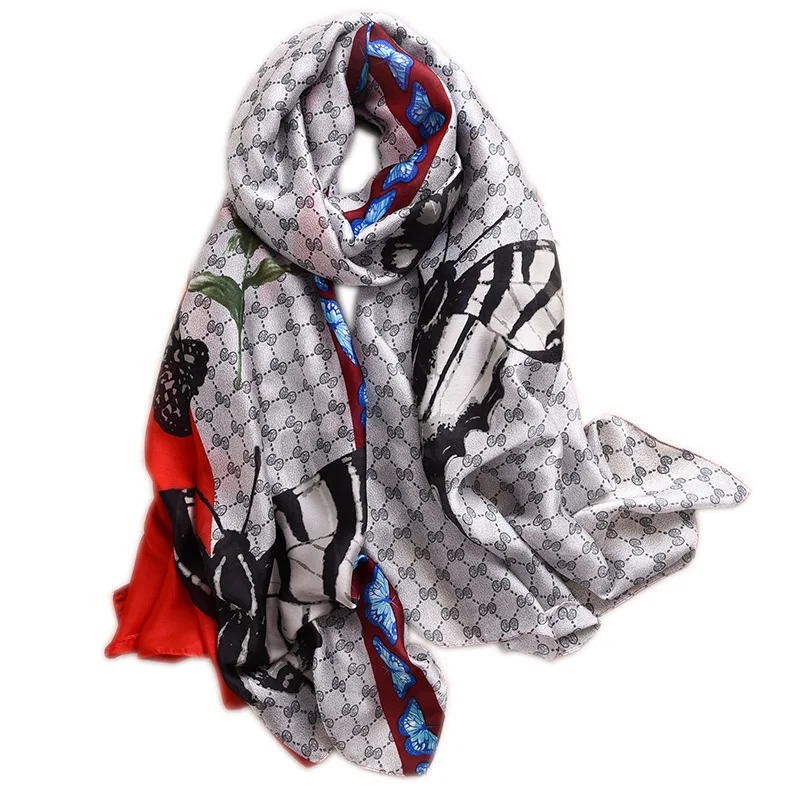 Хиджаб теплый шелковый шарф зима 2019 бандана Cachecol Пашмина Bufandas Foulard Femme женский