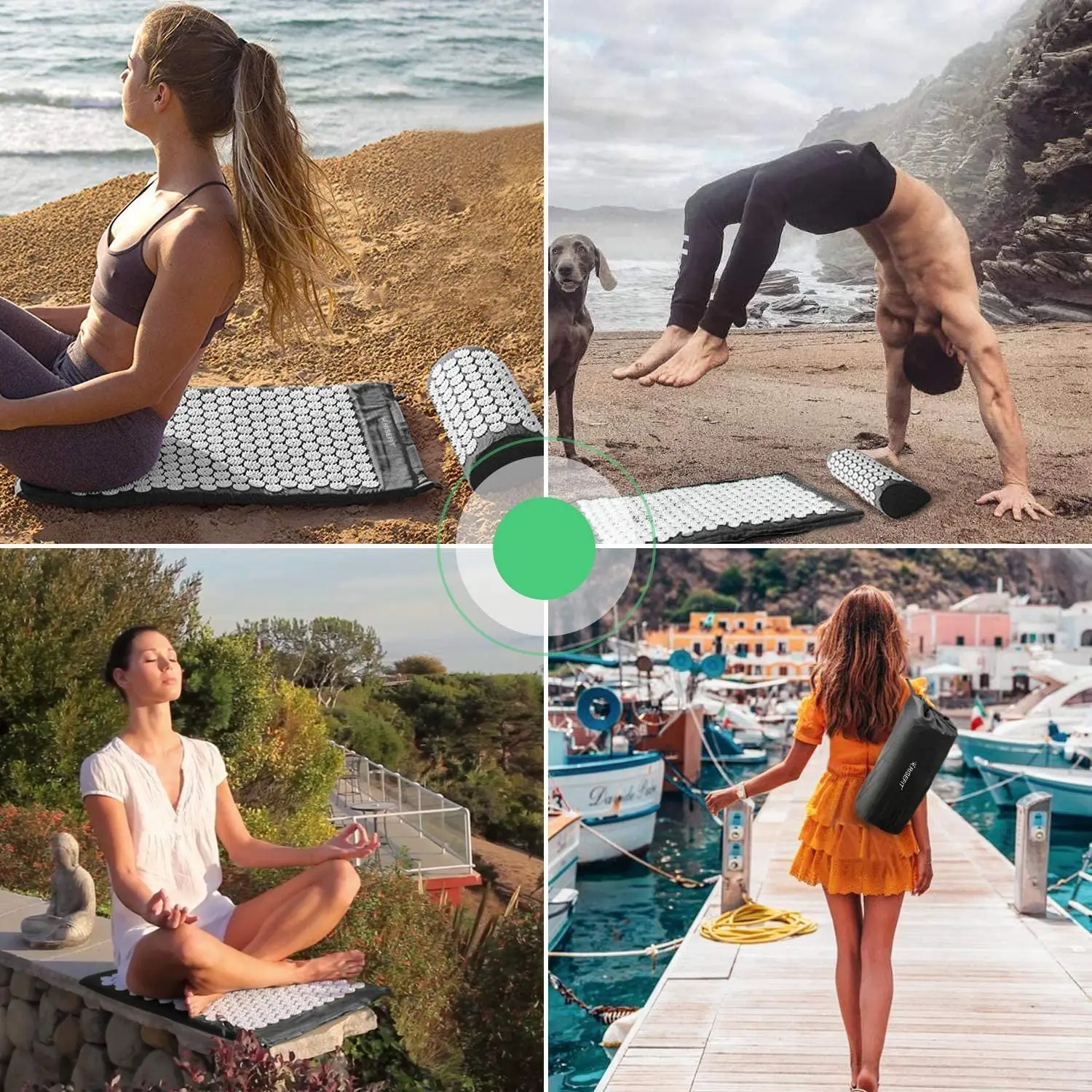 

Yoga Massager Mat Cushion Acupressure Mat With Pillow Set Back Body Pain Relief Spike Acupuncture Massage Mat