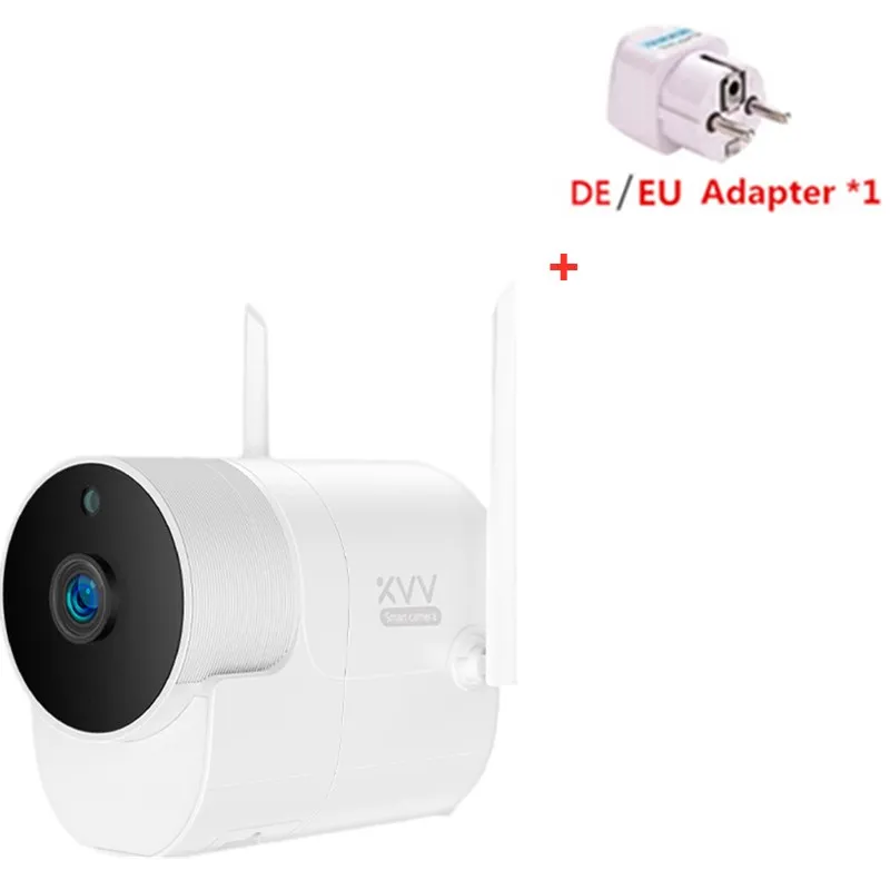add DE adapter Xiaovv наружная панорамная камера водонепроницаемая 1080P Беспроводная камера наблюдения wifi ночное видение IP Cam работает с приложением Mijia - Цвет: add DE adapter