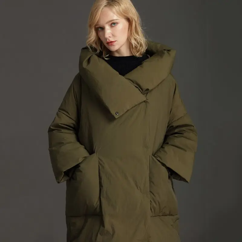 

Winter Special Amazing style loose long down women jacket solid color and plus size 7XL parkas warm outwear Women's down coat