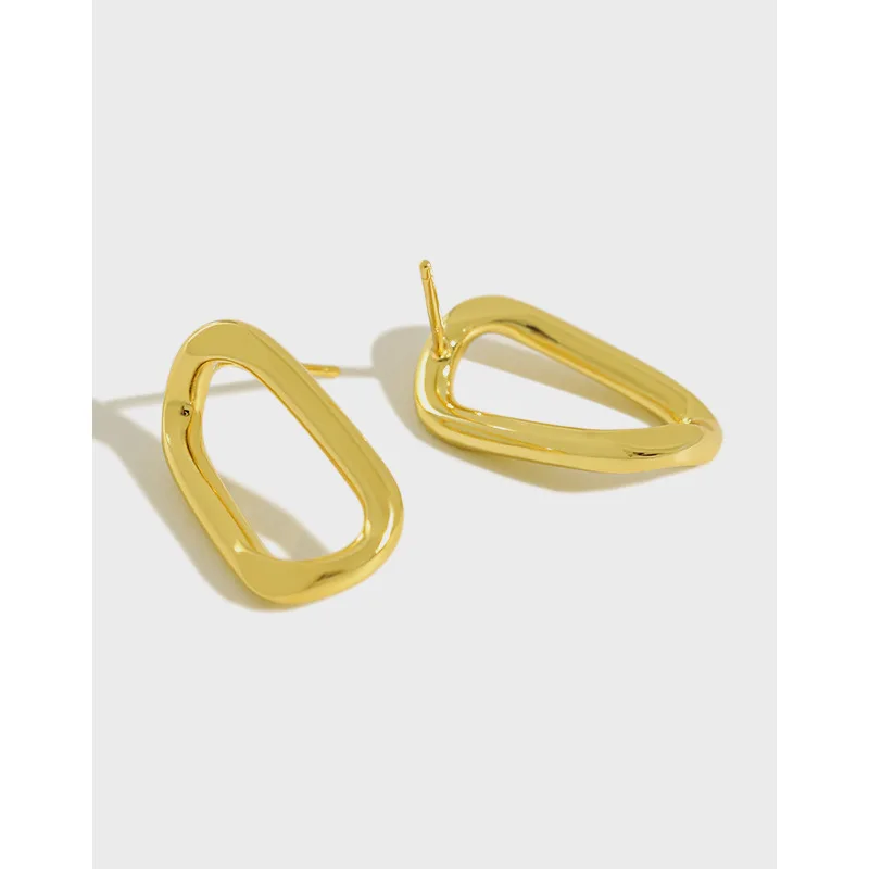 

Серьги-гвоздики YPAY в Корейском стиле женские, полые ассиметричные круглые ювелирные украшения с геометрическим рисунком, 100% Аутентичные искусственное серебро, YME680