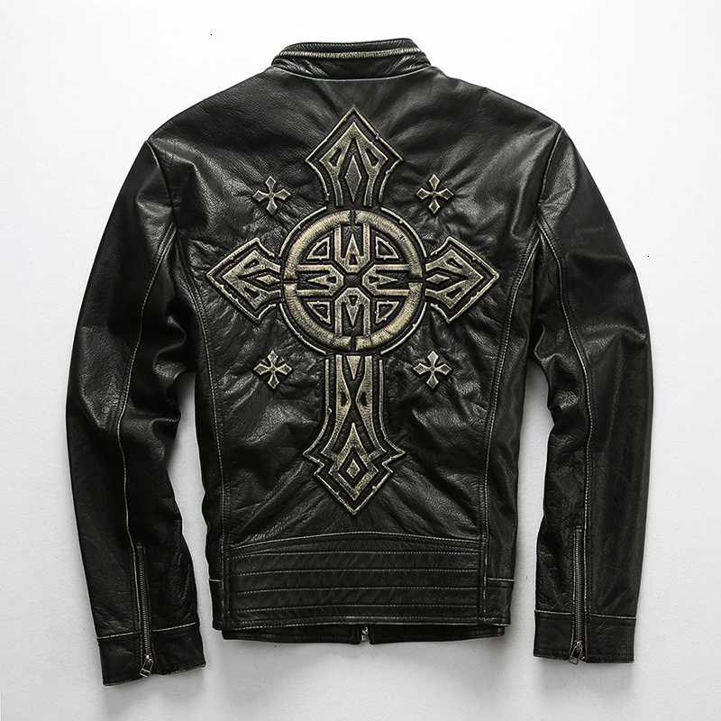 Мужские черные куртки больших размеров 5XL винтажная куртка из натуральной кожи