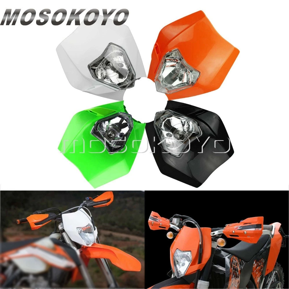 Оранжевого и белого цветов в стиле хип черный фары для мотокросса Dirt Bike Enduro