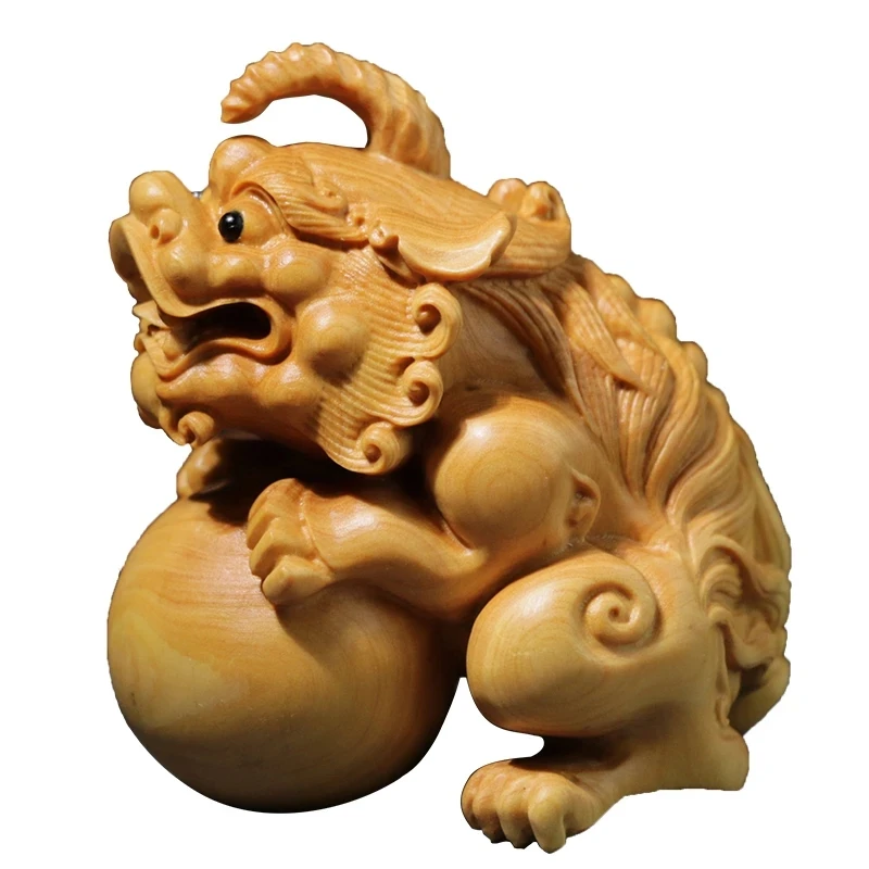 

Скульптура Pixiu из самшита 8 см, резьба по дереву, Статуя китайского единорога, Бога, чудовища, домашний декор на удачу
