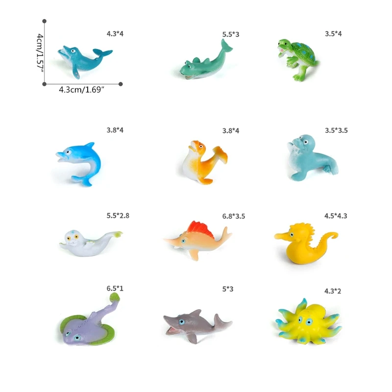 

12 PCS Gag Gift for Kids&Adults Realistic Ocean Animals Kids Party Favor Toys Creative Supplies for Age 6+ Kids/Adults