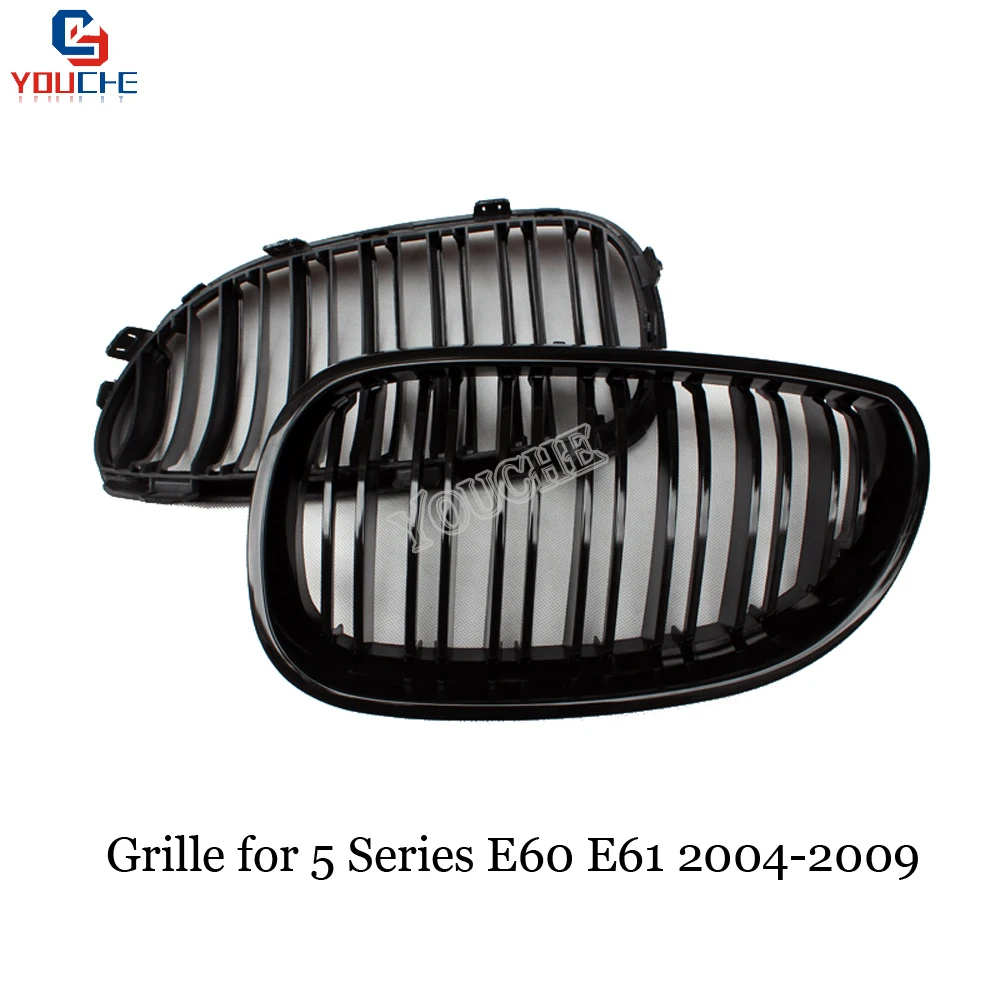 E60 1 slat/2 slat ABS углеродного волокна передняя решетка бампера для BMW 5 серии E61 2004 2009 525i