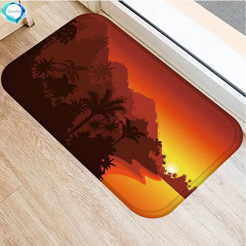 1 шт. мультяшный горный Придверный коврик кокосовое дерево для ванной кухонный