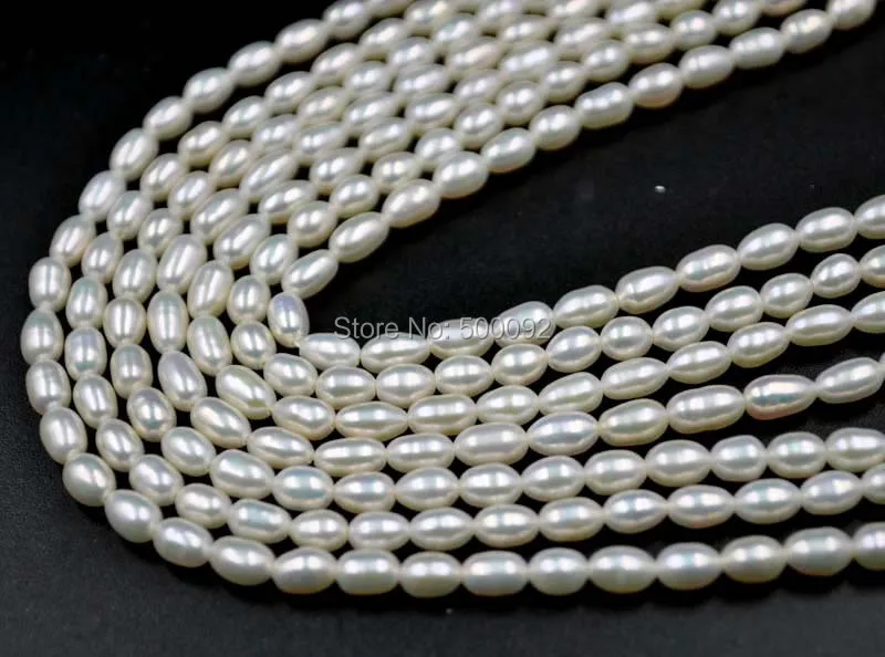 

AA wholesale 5 strands 4-5mm rice Cultured freshwater pearl