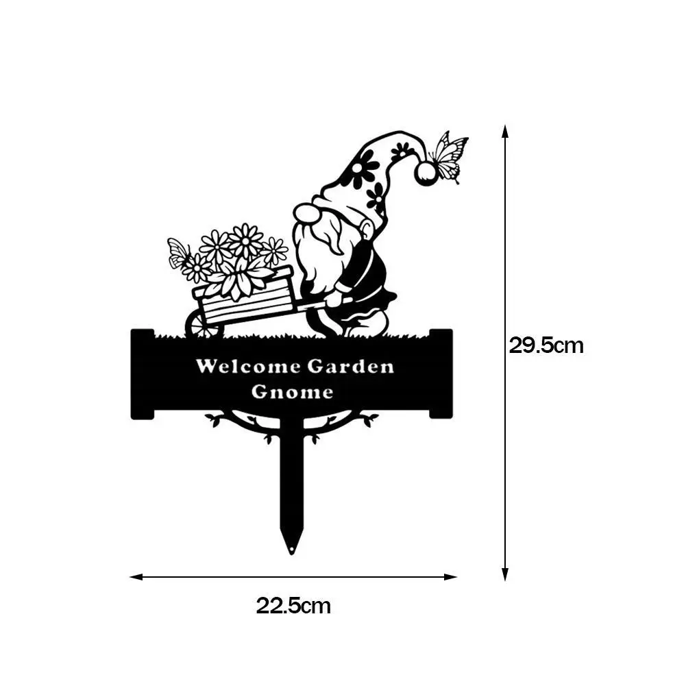 

1pc Wrought Iron Gardening Dwarf Sculpture Garden Dwarf Floor Handicraft 22.5x29.5cm Decoration Insert S1J5