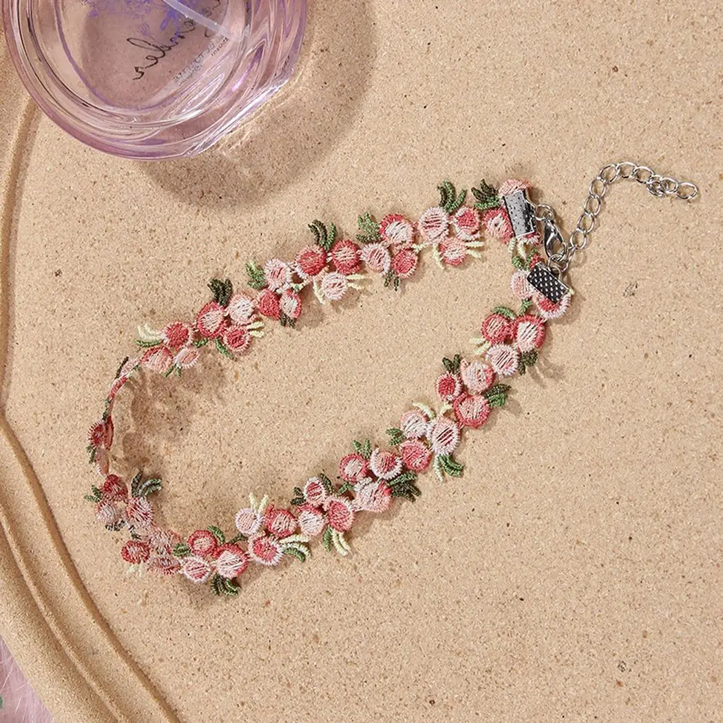 Женское весеннее ожерелье розовое вязаное с розами украшение для праздника 2020 |