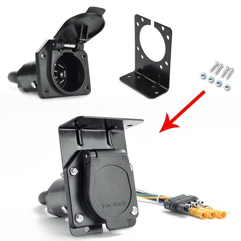 4-полосный плоский на 7-полосный круглый Rv лопасть адаптер для проводки вилка