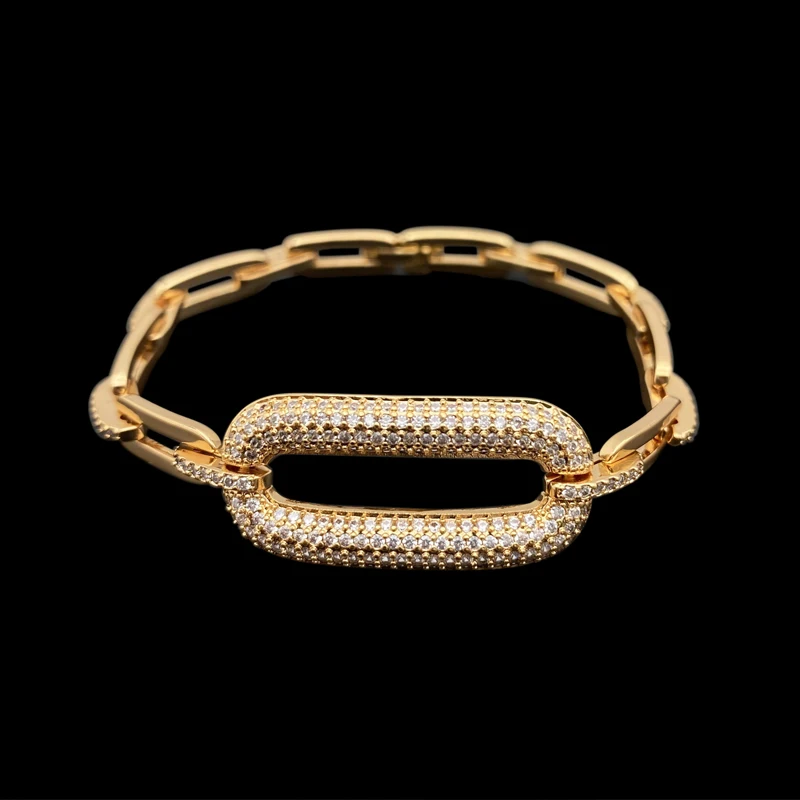 

Простой браслет Vanifin, медная цепочка с цирконом, инкрустированный геометрическим квадратом, Классическая Женская Модная бижутерия для вече...