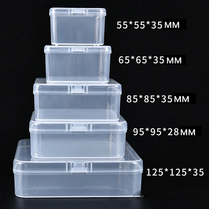 Пластиковая маленькая коробка прозрачная для хранения ювелирных изделий