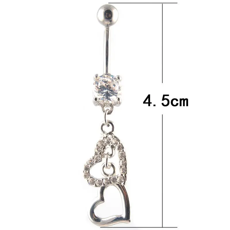 1 шт. в форме сердца штанга для пирсинга пупка Кнопка кольцо Бар пирсинг ювелирные