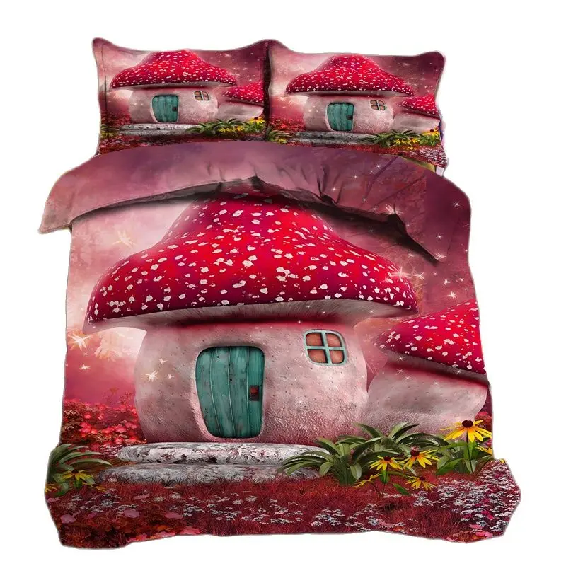 Комплект постельного белья senприйhon с 3d принтом пододеяльник розовый мультяшный