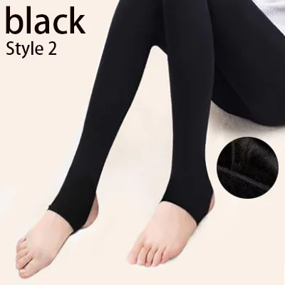 Style 2 black Зимние теплые колготки, колготки женские, большие размеры, эластичные колготки из кожи, высокая эластичная талия, бархатные леггинсы, плотные колготки - Цвет: Style 2 black