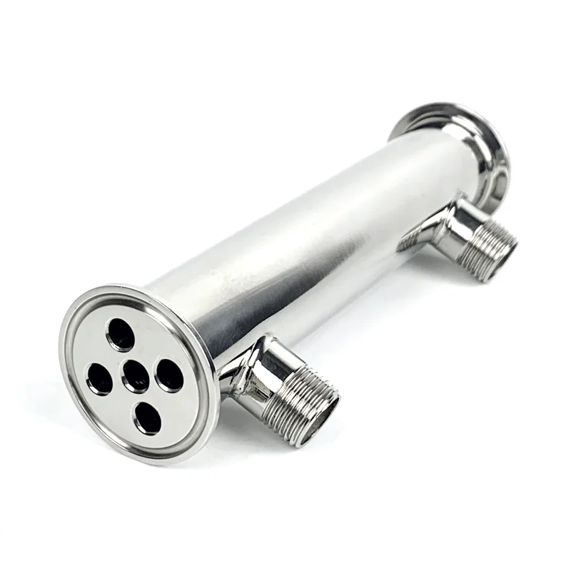 High Power 1.5" OD50.5mm Dephlegmator, Reflux, Distiller Condenser. 5pcs Spacers. Length 200mm, Sanitary Steel 304